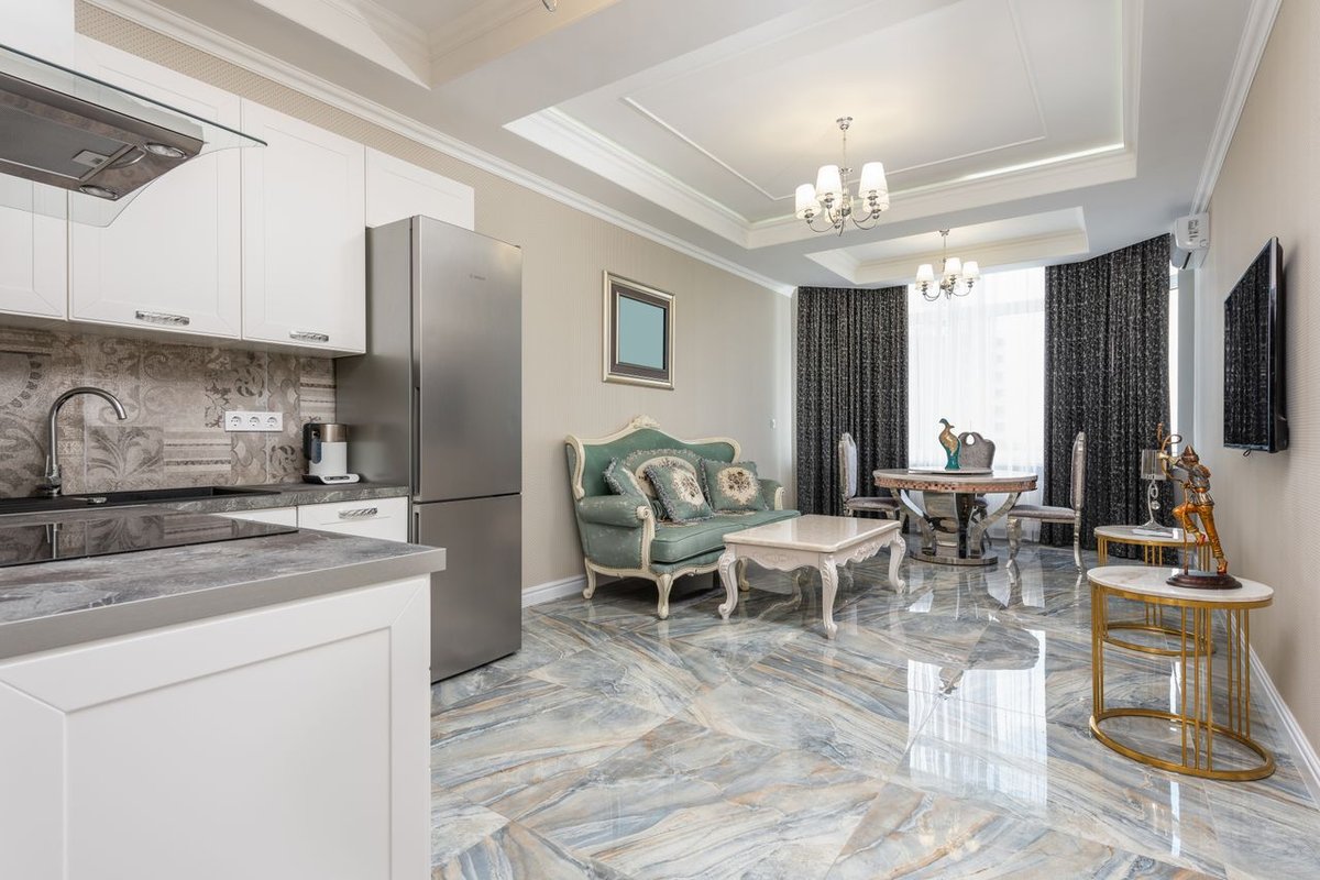 living room with luxury style furnishings