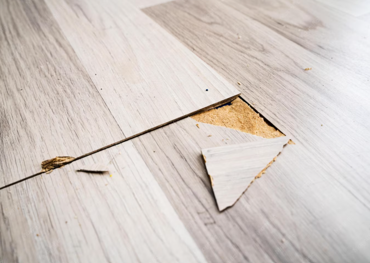 Destroyed laminate floor
